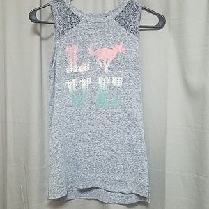 Gray love horse tank top